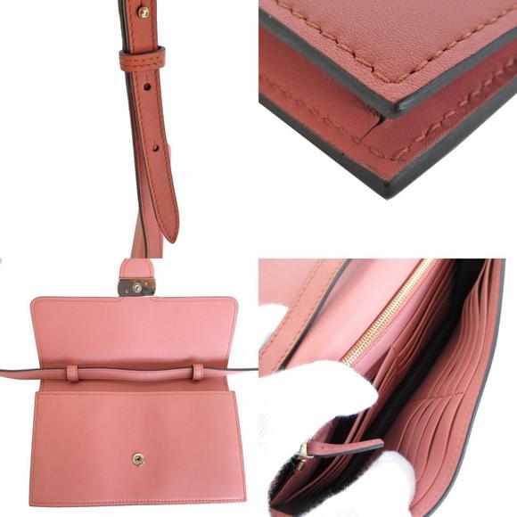 GUCCI Interlocking G Leather Shoulder Bag Wallet Pink Beige - Picture 4 of 5